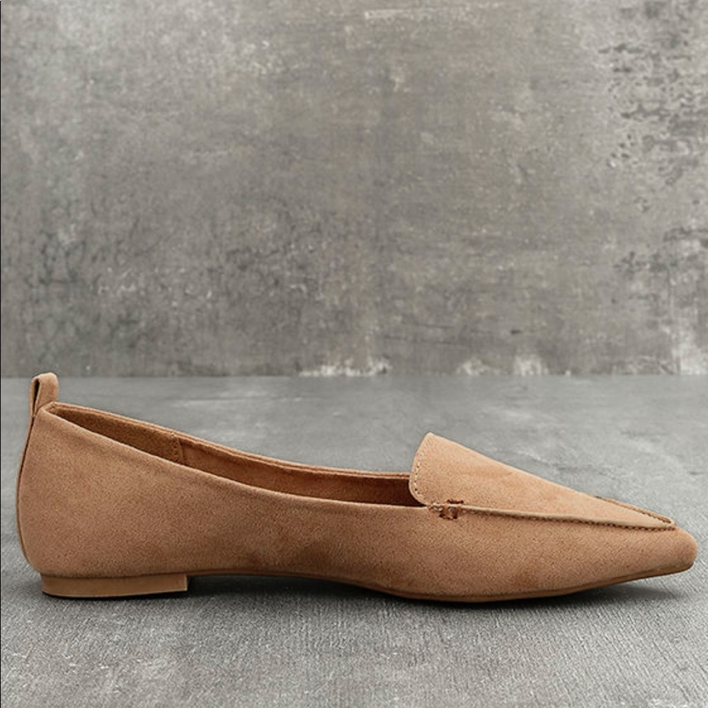 NWT Emmy Camel Suede Pointed Loafers - Picture 5 of 5